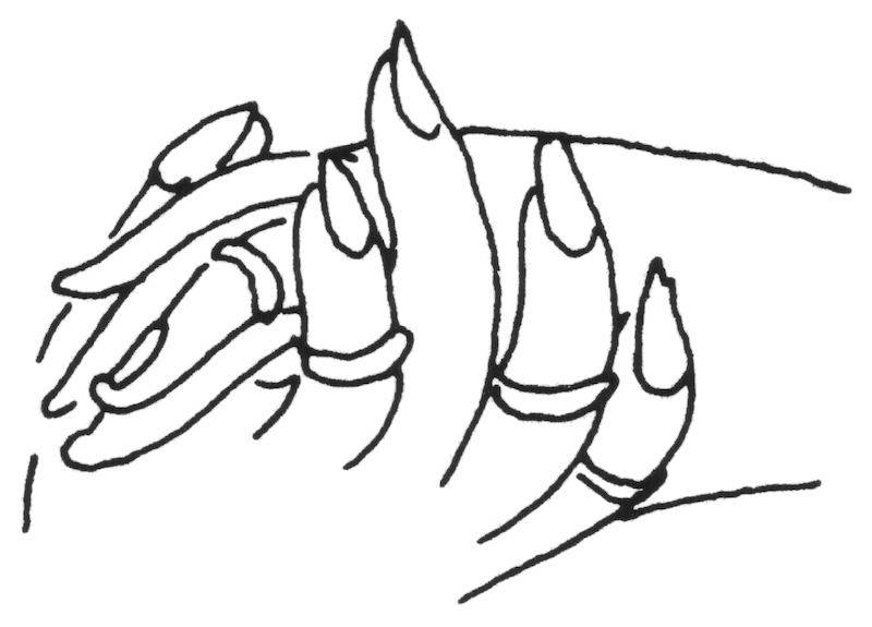 Sketch of details (Sundara hold the hand of Parvati)