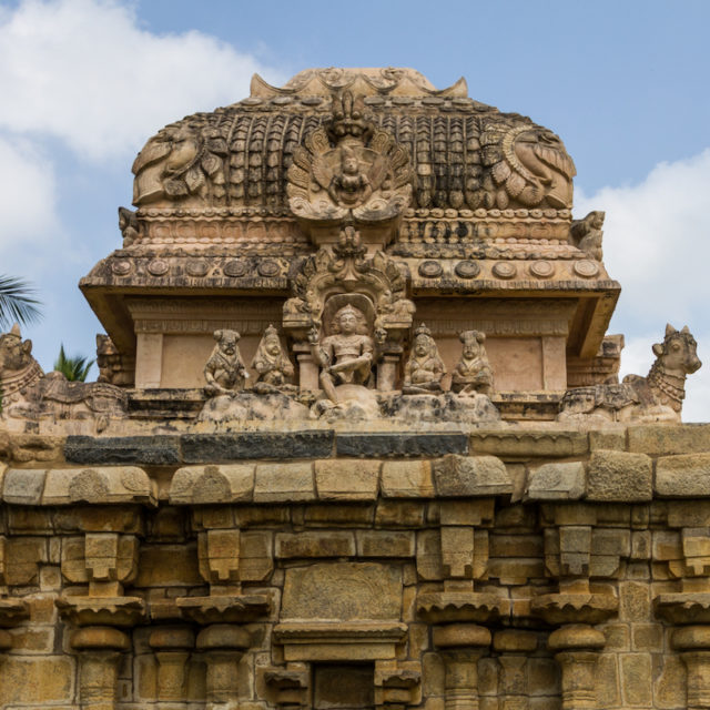 Square Sikhara on the Ganesh temple (Brihadesvara Temple in Gangaikonda Cholapuram)